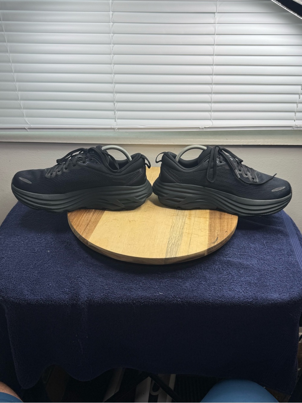 HOKA Bondi 8 Black Running Sneakers - All Black Trainer (Women’s 10 Men’s 8.5) - Picture 5 of 8